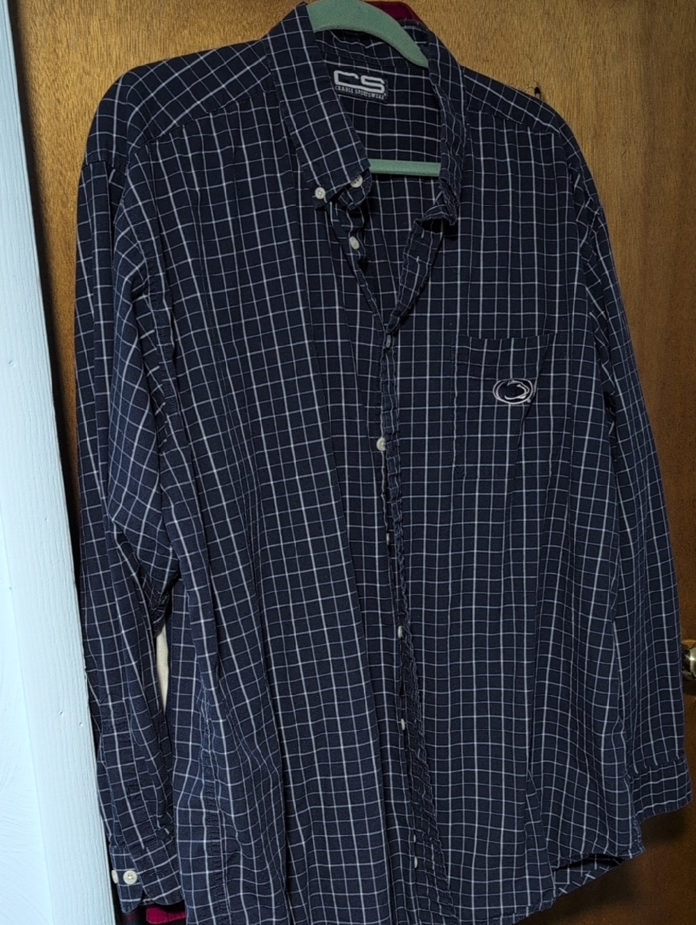 Men’s Navy Windowpane Button-Down Shirt